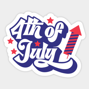 4th Of July Sign, Firework, Patriotic Day Sticker